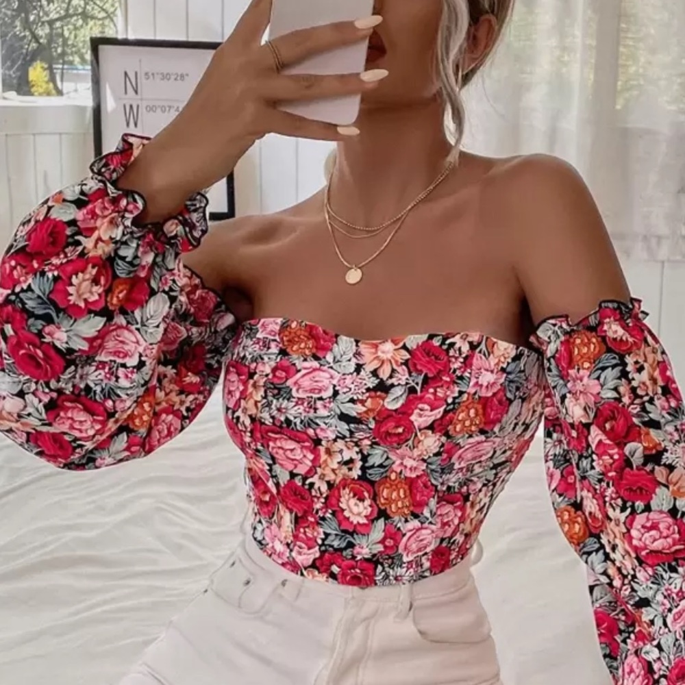 Floral Off-Shoulder Women's Top